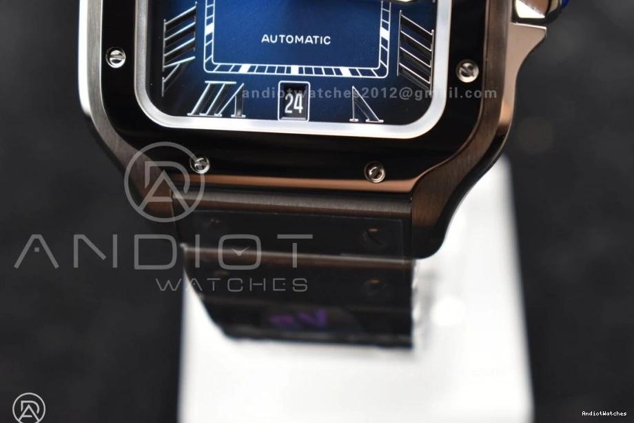 40mm Santos SS V de SS Cartier MIYOTA Dial on Blue 1047 BVF Bracelet Colorful Edition 9015 SmartLinks Best 1:1 1024